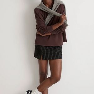 Madewell Betterterry Polo Sweatshirt XS Chocolate Raisin